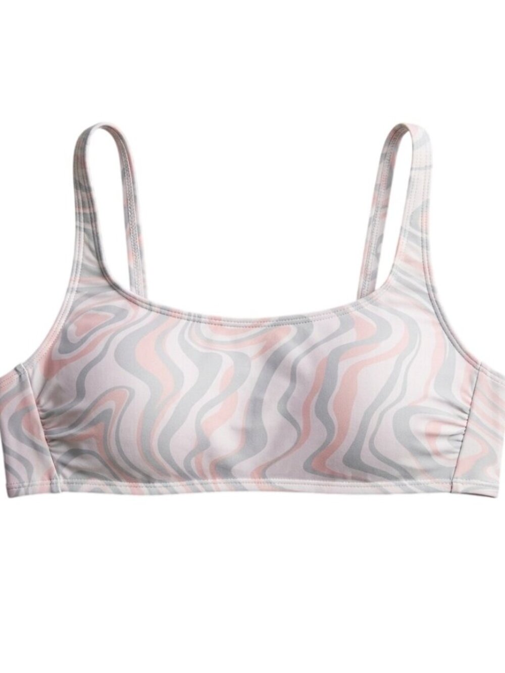 NWT Pastel Swirl Top Swimsuit Adjustable Wireless Padded L Crisscross Back - Picture 3 of 9